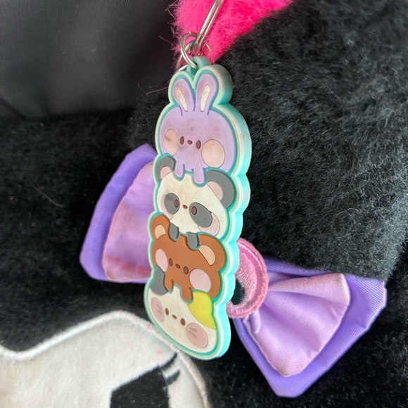 Kuromi Sanrio Fuzzy Face Pushkeen Backpack - Picture 9 of 15